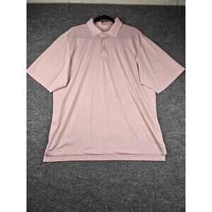 F&G Tech Mens XL Polo Pink Stripe Spyglass Hill Golf Stretch Performance #594